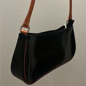Black and Tan Leather Shoulder Bag